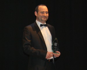 Douglas Stafford Mystery Shopping Managing Director collects the 2012 Team of the Year Award