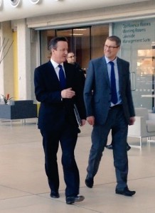 David Cameron with The News Editor, mark Waldron. (Picture by Jamie White)